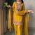 Yellow georgette embroidered farshi salwar set