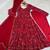 Red rayon gotta patti flared gown set