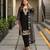 Black faux georgette embroidered kurta set