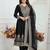 Black crepe embroidered kurta set