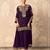 Purple faux georgette embroidered palazzo set