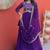 Purple silk blend sequins flared gown set