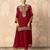 Red faux georgette embroidered palazzo set