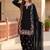 Black silk blend embroidered farshi salwar set