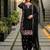 Black silk blend embroidered farshi salwar set