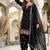 Black silk blend embroidered farshi salwar set
