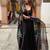 Black crepe printed anarkali set