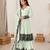 Green faux georgette embroidered palazzo set
