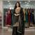 Black silk blend embroidered sharara set