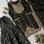 Black silk blend embroidered sharara set