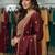 Red silk blend embroidered sharara set