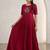 Women's new trendy rani pink pleated maxi dress with intricate peacock beadwork
