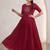 Women's new trendy rani pink pleated maxi dress with intricate peacock beadwork