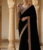 Black Color Embroidery, Thread And Sequience Work Satin Saree