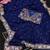 Navy Blue Color Embroidery, Thread And Sequience Work Satin Saree