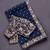 Navy Blue Color Embroidery, Thread And Sequience Work Satin Saree