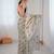 Grey fendy satin embroidered saree with unstitched blouse