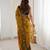 Gold fendy satin embroidered saree with unstitched blouse