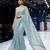 Blue imported half half sequin saree with silk blouse