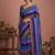 Blue traditional khadi cotton casual wear saree