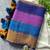 Blue traditional khadi cotton casual wear saree