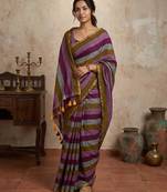 Grey traditional khadi cotton casual wear saree