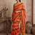 Orange traditional khadi cotton casual wear saree