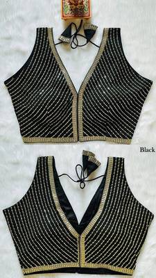 Black silk blouse for women plain saree blouse 1