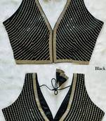 Black silk blouse for women plain saree blouse