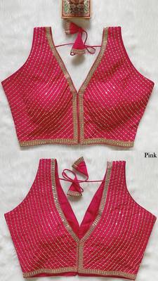 Pink silk blouse for women designer saree blouse 1