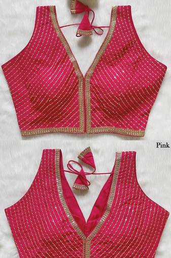 Pink silk blouse for women designer saree blouse
