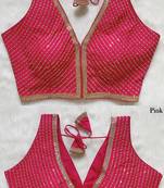 Pink silk blouse for women designer saree blouse
