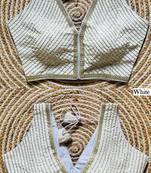White silk blouse for women zari saree blouse