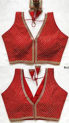 Red silk blouse for women thread saree blouse 1