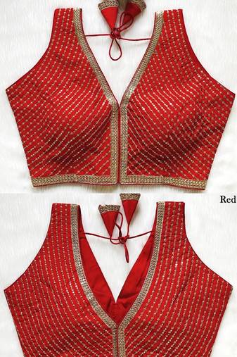 Red silk blouse for women thread saree blouse