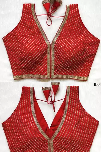 Red silk blouse for women thread saree blouse