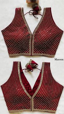 Maroon silk blouse for women stylish saree blouse 1