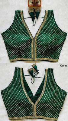 Green silk blouse for women fancy saree blouse 1