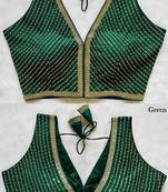 Green silk blouse for women fancy saree blouse