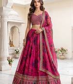 Enchanting Pink Embroidered Organza Function Wear Lehenga Choli