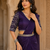 purple ready to wear saree with sequence embroidered stitched blouse & belt stitched shoulder pleats saree.
