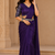 purple ready to wear saree with sequence embroidered stitched blouse & belt stitched shoulder pleats saree.
