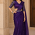 purple ready to wear saree with sequence embroidered stitched blouse & belt stitched shoulder pleats saree.