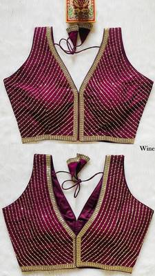 Wine silk blouse for women elegant saree blouse 1