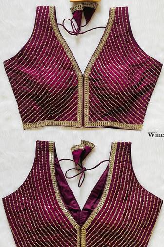Wine silk blouse for women elegant saree blouse