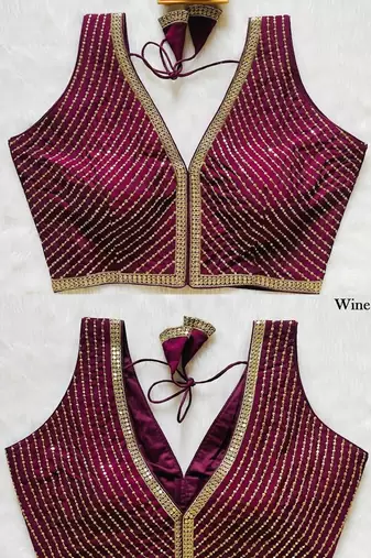 Wine silk blouse for women elegant saree blouse