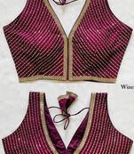 Wine silk blouse for women elegant saree blouse