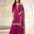 Pink silk blend sequins palazzo set
