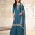 Blue silk blend sequins palazzo set