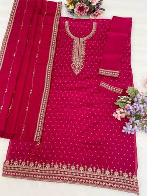 Pink silk blend sequins palazzo set 2